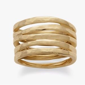 James Avery Stacked Hammered Ring GOLD